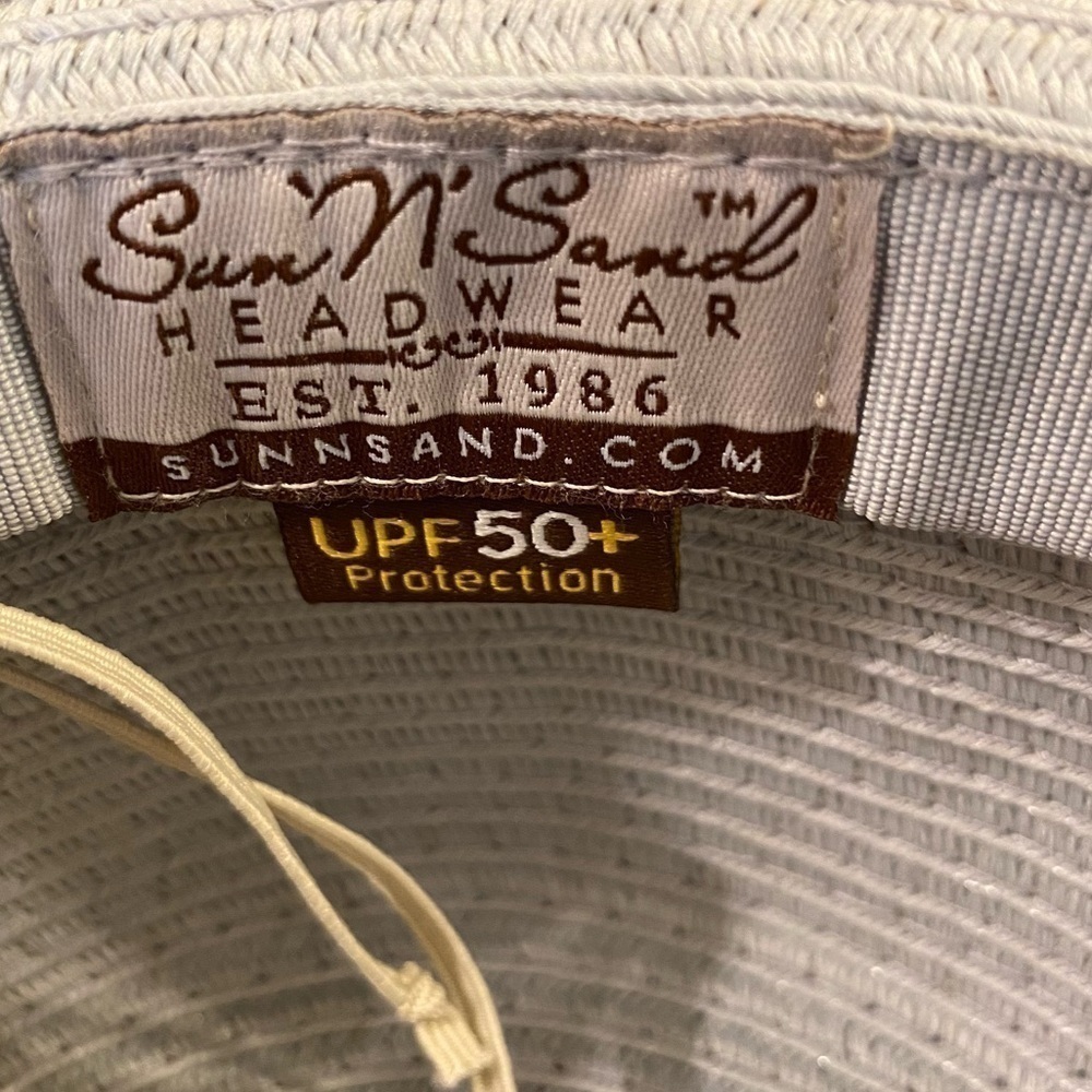 SUN 'N' SAND Sun Hat Up-Brim Adjustable UPF 50+ Pale Gray/Blue Women One Size - Picture 10 of 12
